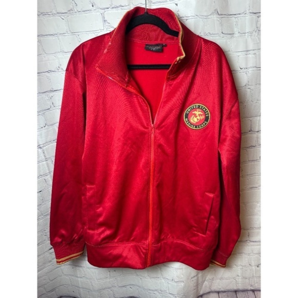 SGT GRIT US Marine Corps Full Zip Track Jacket Athletic Red Size L‎
